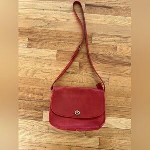 Vintage Coach USA Made Red/Pink Crossbody Bag